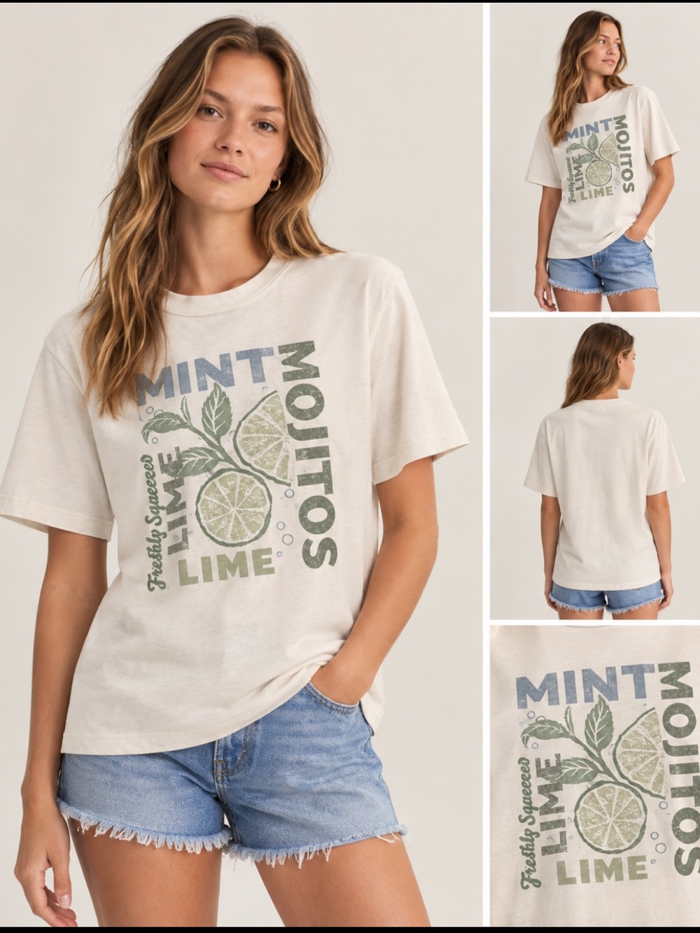 Abercrombie & Fitch Cream Crewneck T-Shirt